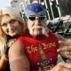 Pro-wrestler Hulk Hogan poses with daughter Brooke Hogan on the set of her music video shoot 'Bout Us' on May 6, 2006 in Los Angeles, California.