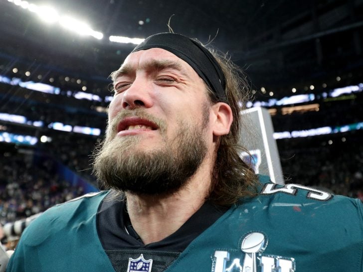 Bryan Braman #50 of the Philadelphia Eagles celebrates after defeating the New England Patriots 41-33 in Super Bowl LII at U.S. Bank Stadium on February 4, 2018 in Minneapolis, Minnesota.