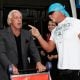 Hulk Hogan and Ric Flair arrive at Sydney Airport, ahead of the Australian Hulkamania tour on November 17, 2009 in Sydney, Australia.