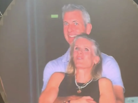 Astronomer CEO and head of HR Andy Byron and Kristin Cabot take in a concert.