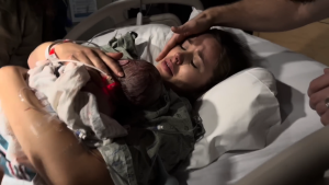 Jessa Duggar holds Baby #6.
