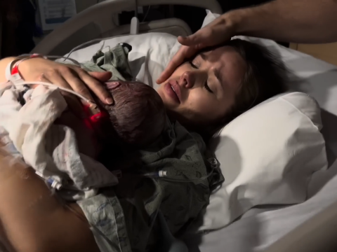 Jessa Duggar holds Baby #6.
