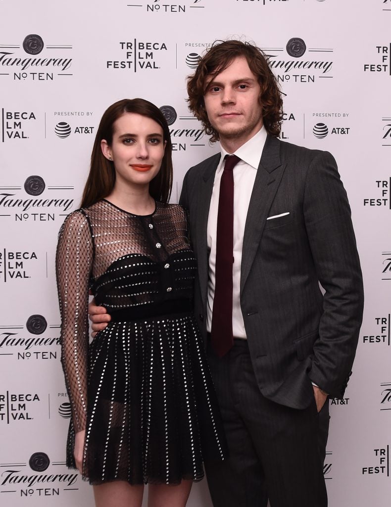 Emma Roberts and Evan Peters in 2017.