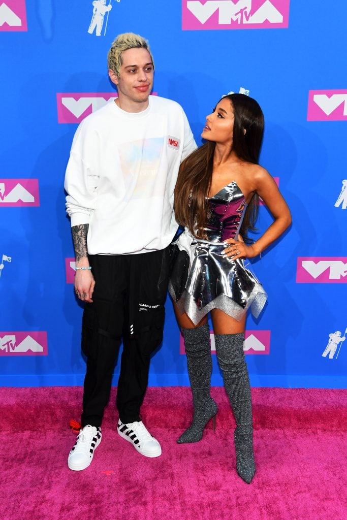 Pete Davison and Ariana Grande attend the 2018 MTV Video Music Awards at Radio City Music Hall on August 20, 2018 in New York City. 