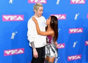 Pete Davidson and Ariana Grande attends the 2018 MTV Video Music Awards at Radio City Music Hall on August 20, 2018 in New York City.