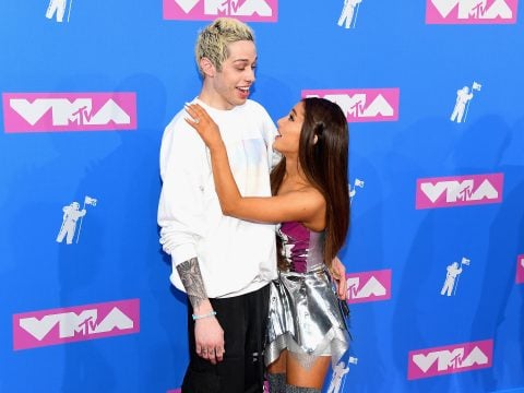 Pete Davidson and Ariana Grande attends the 2018 MTV Video Music Awards at Radio City Music Hall on August 20, 2018 in New York City.