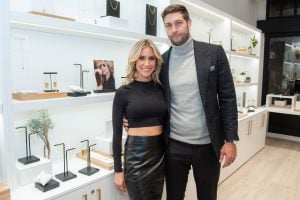 Kristin Cavallari and Jay Cutler attend the Uncommon James VIP Grand Opening at Uncommon James on October 25, 2019 in Chicago, Illinois.