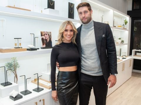 Kristin Cavallari and Jay Cutler attend the Uncommon James VIP Grand Opening at Uncommon James on October 25, 2019 in Chicago, Illinois.