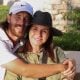 Tommy Fleetwood of England poses with his wife Clare Fleetwood after his third round of the Dubai Invitational at Dubai Creek Golf and Yacht Club on January 13, 2024 in Dubai, United Arab Emirates.