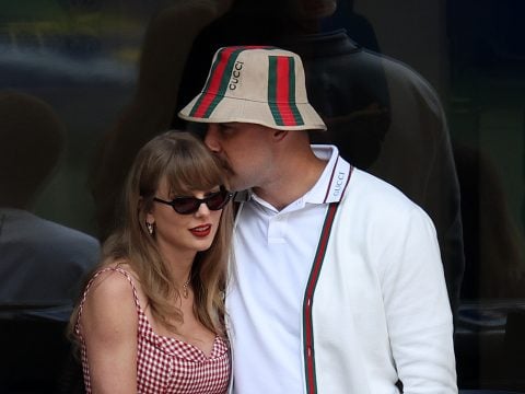 Singer-songwriter Taylor Swift and Travis Kelce of the Kansas City Chiefs attend the Men's Singles Final match between Taylor Fritz of the United States and Jannik Sinner of Italy on Day Fourteen of the 2024 US Open at USTA Billie Jean King National Tennis Center on September 08, 2024 in the Flushing neighborhood of the Queens borough of New York City.