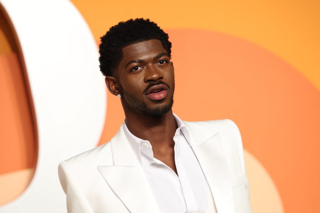 US rapper Lil Nas X attends the Vanity Fair Oscar Party at the Wallis Annenberg Center for the Performing Arts in Beverly Hills, California, on March 2, 2025.