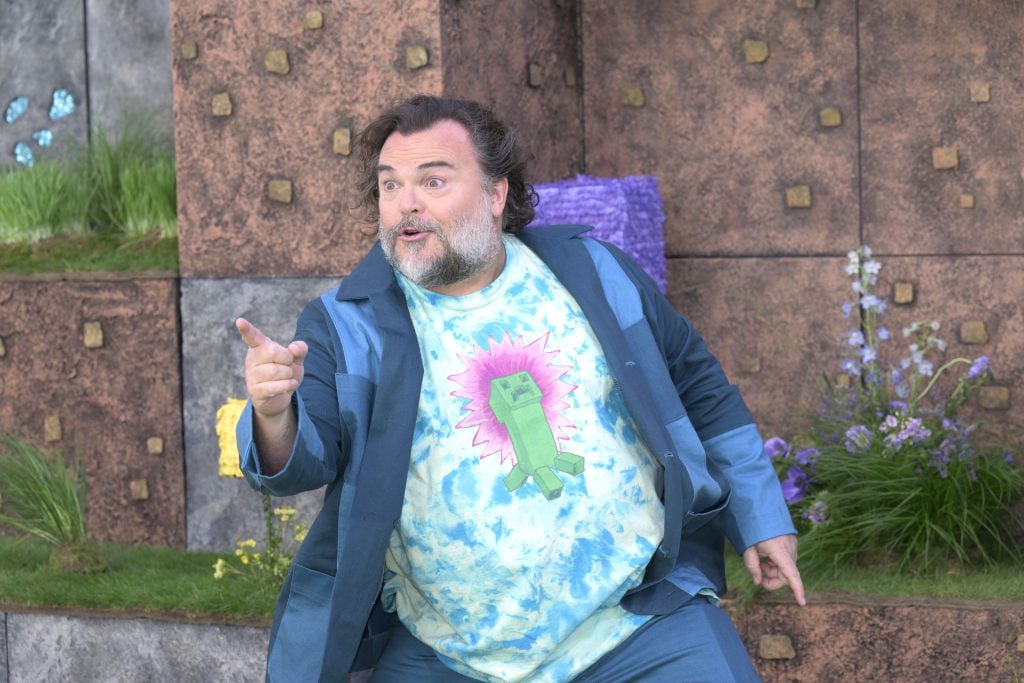 Jack Black attends the World Premiere of "A Minecraft Movie" at Cineworld Leicester Square on March 30, 2025 in London, England.