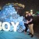 Sammi Giancola and Justin May attend Sammi Giancola's gender reveal with MTV's Jersey Shore cast at Lobster Lounge on May 15, 2025 in Seaside Heights, New Jersey.