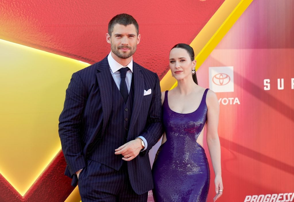 David Corenswet and Rachel Brosnahan attend the Los Angeles Premiere of Warner Bros. "Superman" at TCL Chinese Theatre on July 07, 2025 in Hollywood, California.