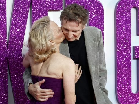 Pamela Anderson and Liam Neeson attend 