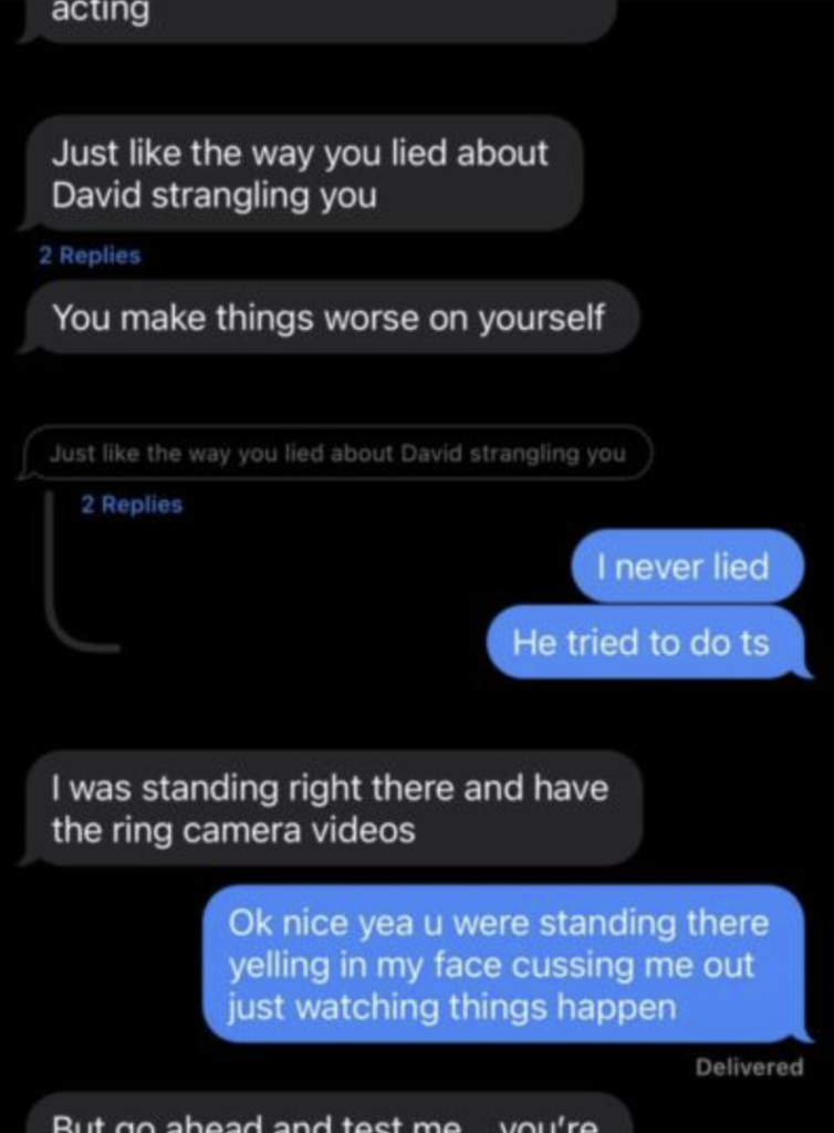 Jace Evans posted what he says is a screenshot of a text conversation with his mother.