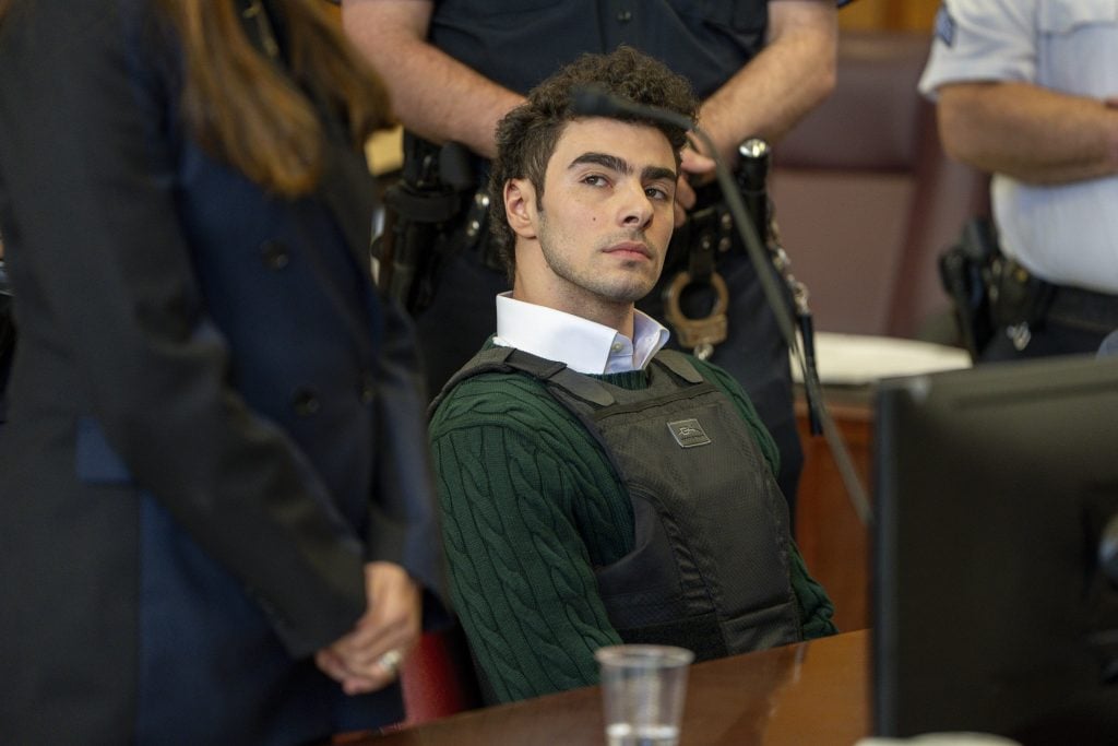 Luigi Mangione handsome in court in February 2025.