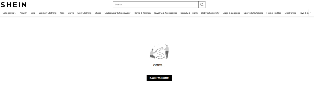 SHEIN broken link