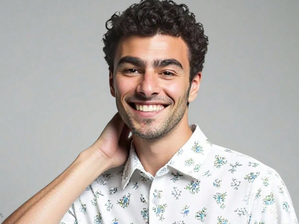 A SHEIN model looks handsome and famous and not quite real.