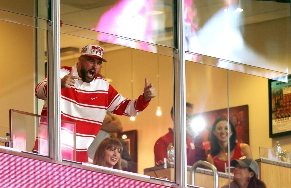 Taylor Swift and Travis Kelce in August of 2025.