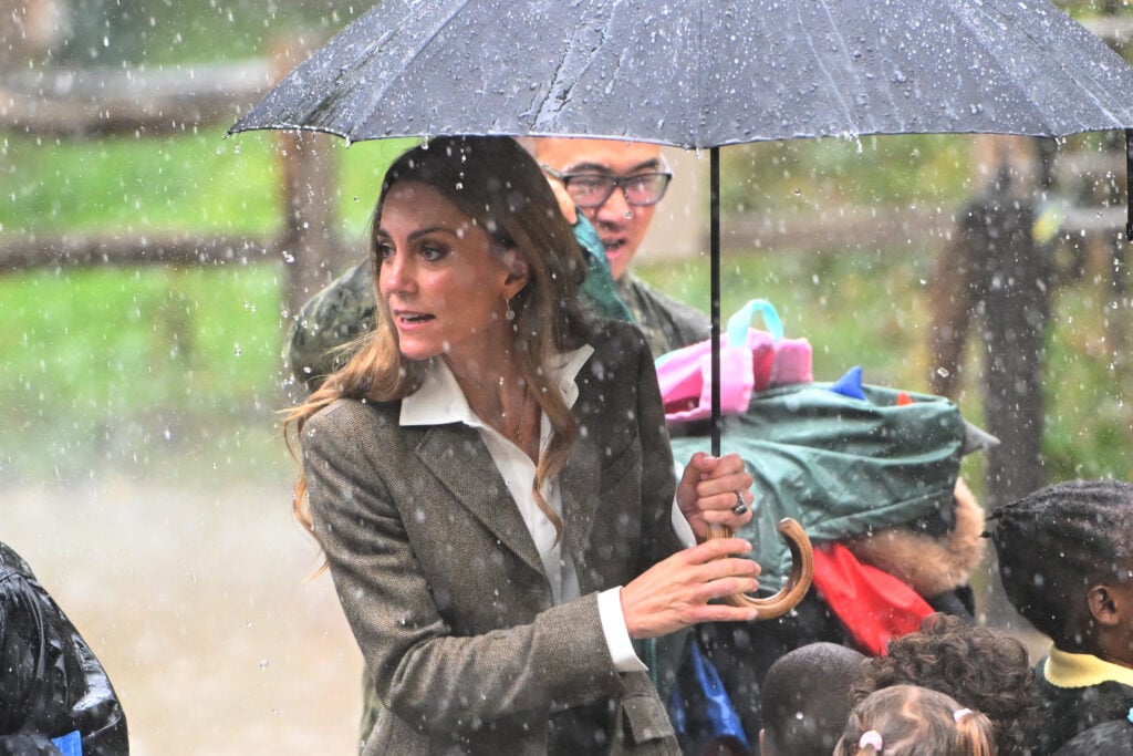Kate Middleton alone under her umbrella on September 4, 2025.