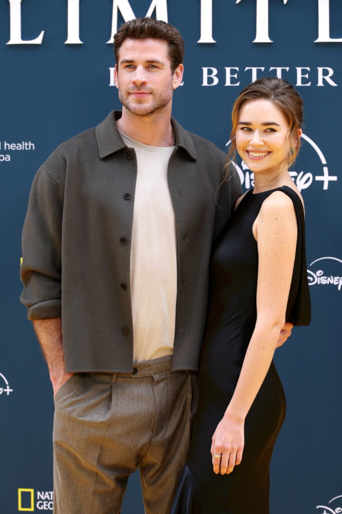 Liam Hemsworth and Gabriella Brooks in July 2025.