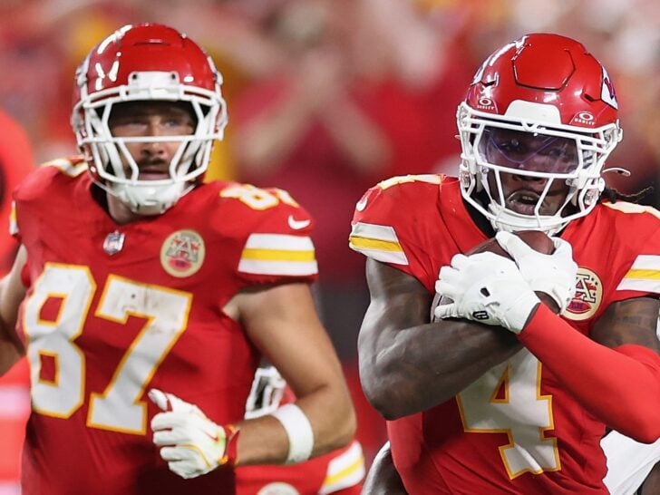 Travis Kelce Clowned Hard for Wearing Rashee Rice ‘Free 4’ Shirt