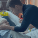 Chad Paine and Erin Bates in the hospital.