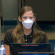 Violet Affleck addresses the UN in September 2025.