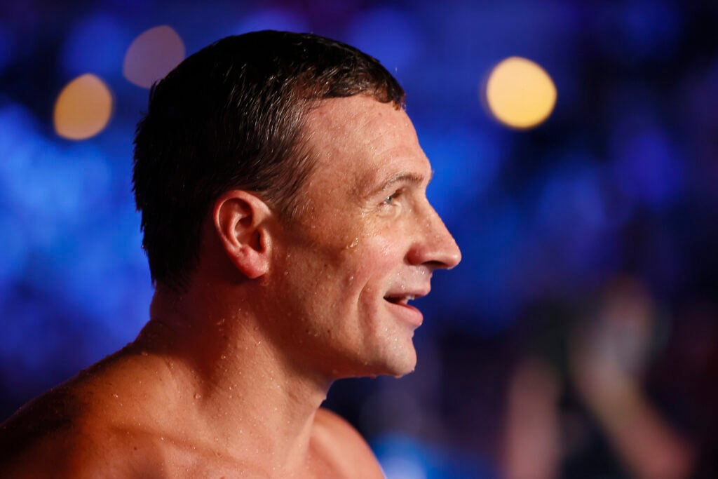 Ryan Lochte of the United States reacts after competing in the Men's 200m individual medley final during Day Six of the 2021 U.S. Olympic Team Swimming Trials at CHI Health Center on June 18, 2021 in Omaha, Nebraska.