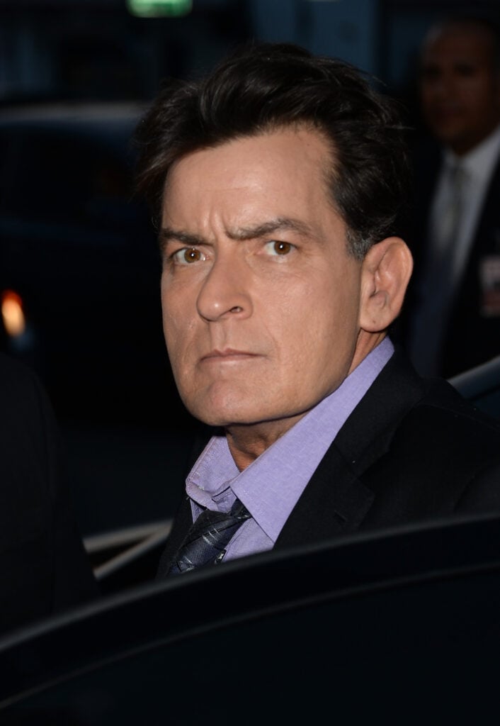 Actor Charlie Sheen arrives at the Dimension Films' 'Scary Movie 5' premiere at the ArcLight Cinemas Cinerama Dome on April 11, 2013 in Hollywood, California.