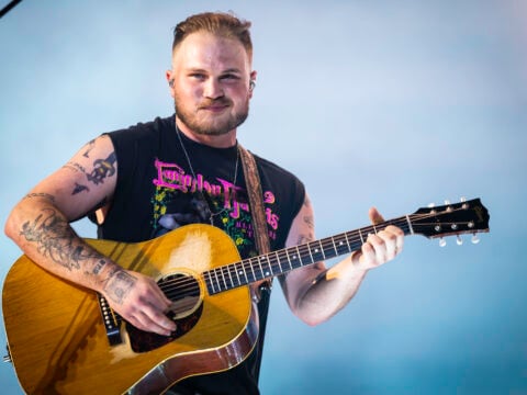 Zach Bryan performs during the Quittin Time tour at Nissan Stadium on June 29, 2024 in Nashville, Tennessee.