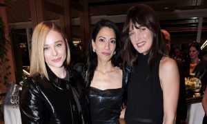 Chloë Grace Moretz, Huma Abedin and Kate Harrison attend the The 2024 Democracy Heroes at Rockefeller Foundation on September 27, 2024 in New York City.