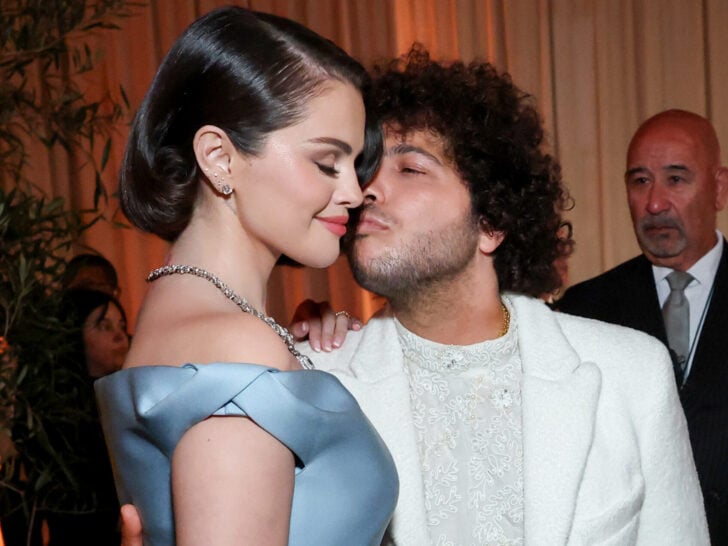 Selena Gomez and Benny Blanco attend the 82nd Annual Golden Globe Awards at The Beverly Hilton on January 05, 2025 in Beverly Hills, California.