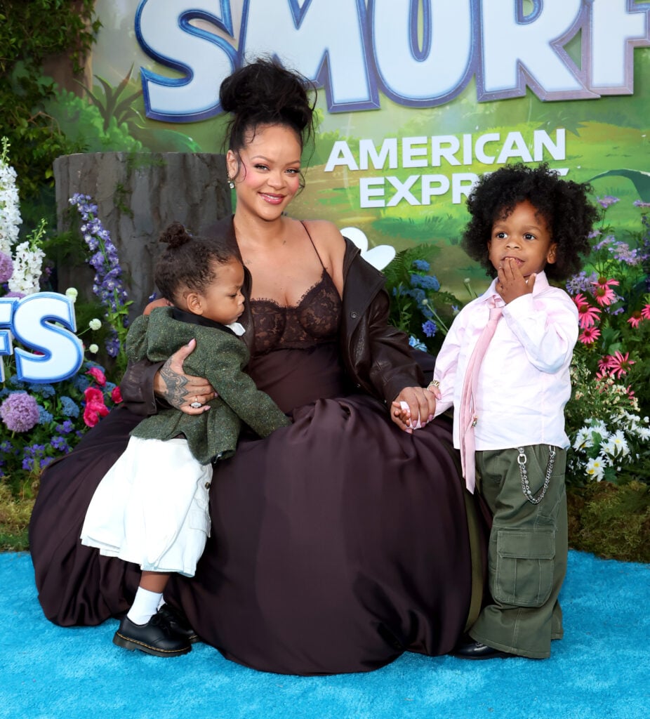 Riot Rose Mayers, Rihanna, and RZA Athelston Mayers attend the Los Angeles Premiere of Paramount Pictures â€œSmurfsâ€ at Paramount Pictures Studios on July 13, 2025 in Los Angeles, California. 