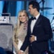 Charlie Kirk and his wife Erika Lane on stage during the Turning Point USA Inaugural-Eve Ball at the Salamander Hotel on January 19, 2025 in Washington, DC.
