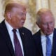 King Charles III (R) and US President Donald Trump view items on display during a visit to the Royal Collection exhibition, in the Green Drawing Room during the State visit by the President of the United States of America at Windsor Castle on September 17, 2025 in Windsor, England.