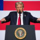 U.S. President Donald Trump speaks to senior military leaders at Marine Corps Base Quantico on September 30, 2025 in Quantico, Virginia.