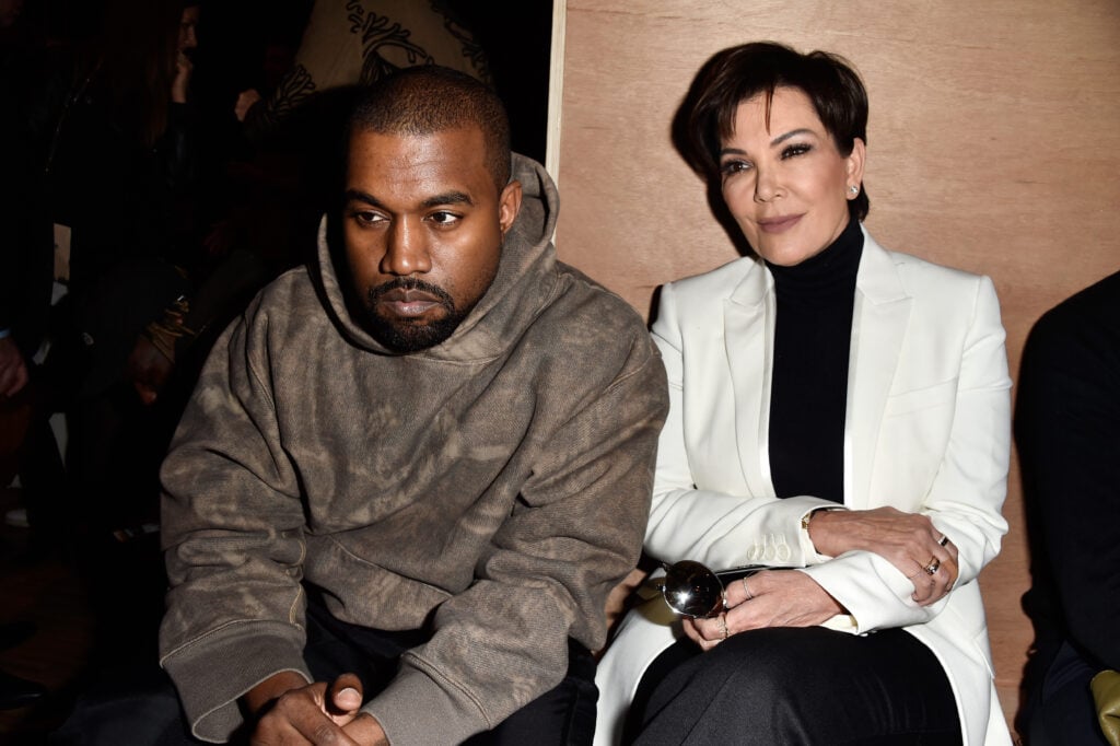 Kanye West and Kris Jenner attend the Givenchy  show as part of the Paris Fashion Week Womenswear Fall/Winter 2016/2017 on March 6, 2016 in Paris, France.  