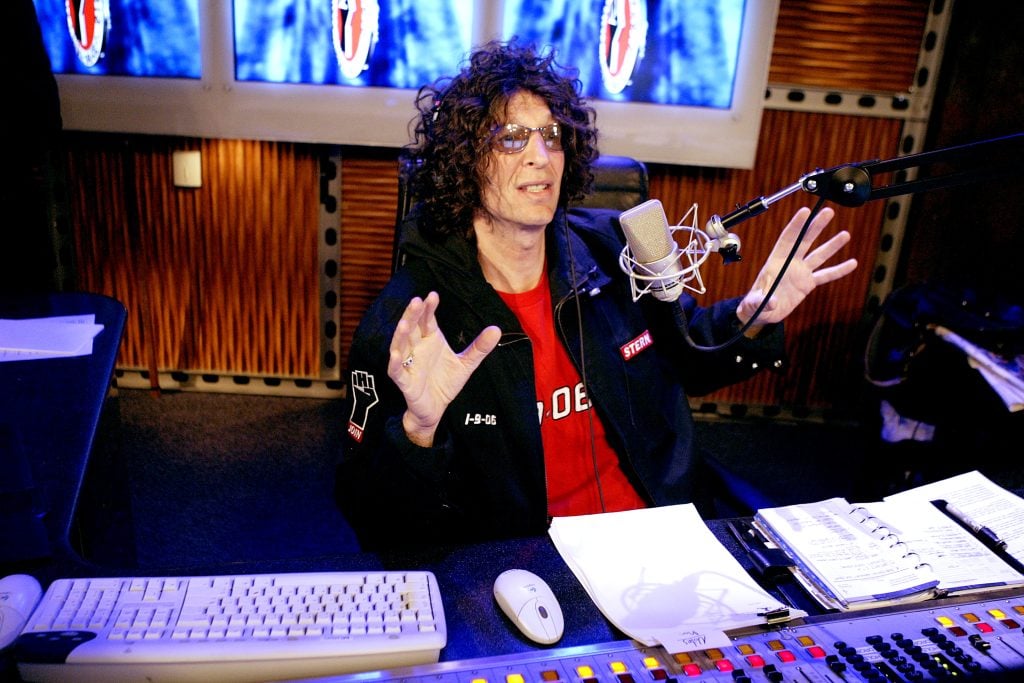 Radio talk show host Howard Stern debuts his show on Sirius Satellite Radio January 09, 2006 at the network's studios at Rockefeller Center in New York City.
