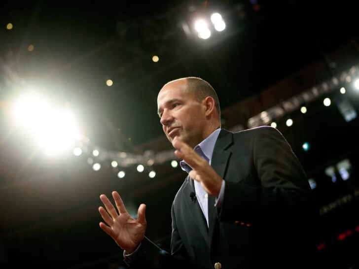 Political commentator Matthew Dowd stands on the convention floor on day three of the Republican National Convention (RNC) at the Xcel Energy Center on September 3, 2008 in St. Paul, Minnesota.