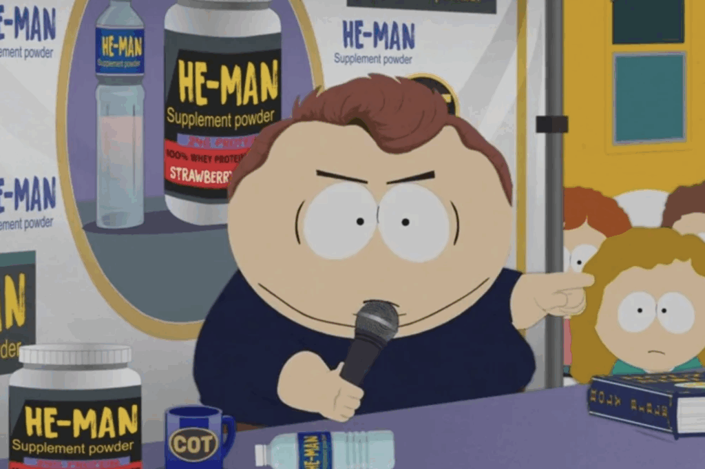 South Park'ta Charlie Kirk benzeri bir figür olarak Cartman.