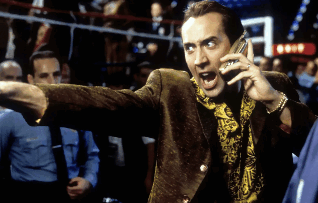 Nicolas Cage appears in the 1998 film 'Snake Eyes.'