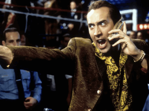 Nicolas Cage appears in the 1998 film 'Snake Eyes.'