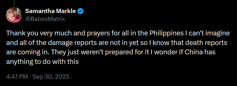 A dark mode Twitter screenshot of Samantha Markle's tweets.