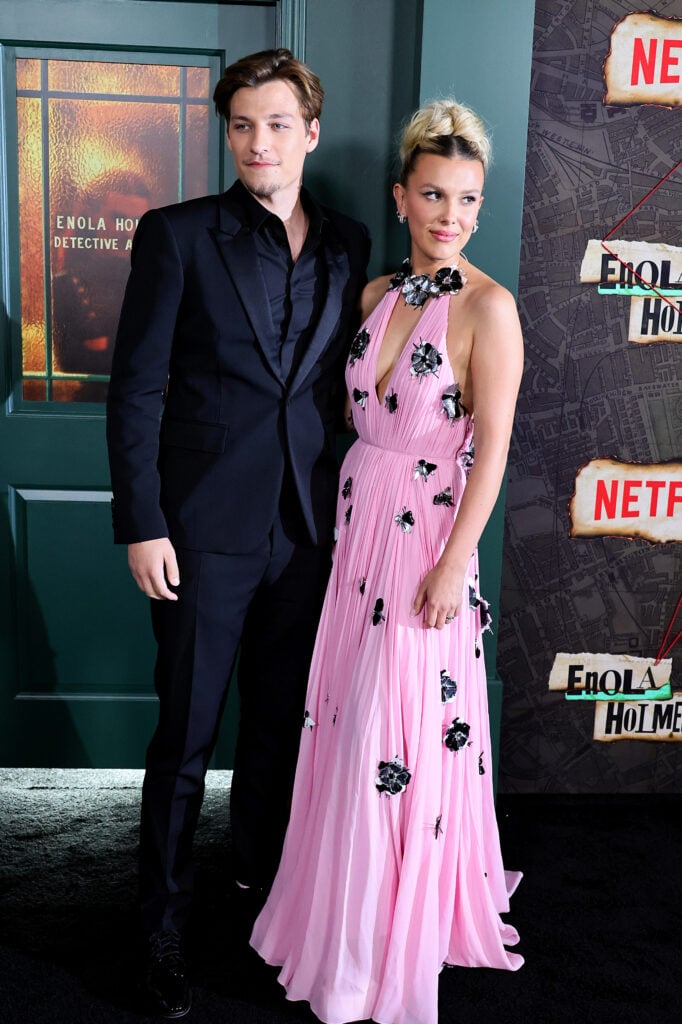 Jake Bongiovi and Millie Bobby Brown in October 2022.
