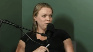 Maddie Brown on a podcast.