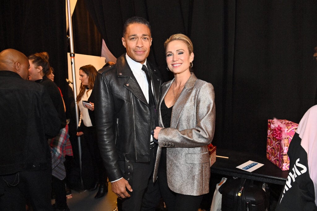 T.J. Holmes and Amy Robach on December 8, 2023.