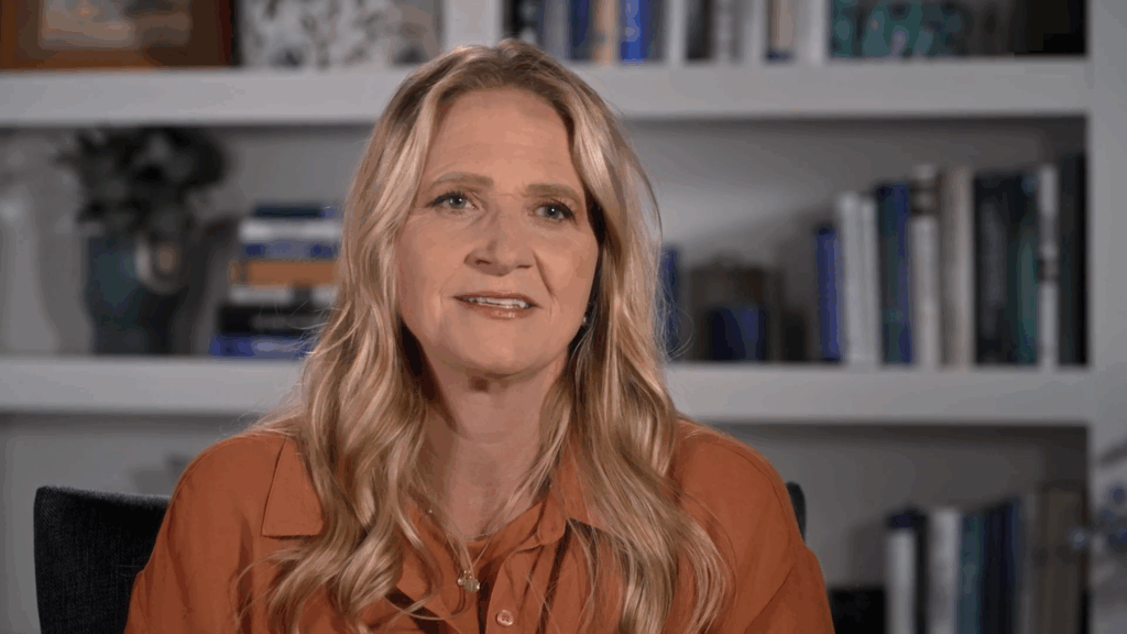 Christine Brown chats with the camera in 2024, airing in 2025.