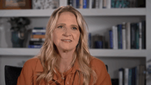 Christine Brown chats with the camera in 2024, airing in 2025.